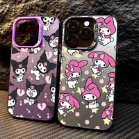 Phone Case for iPhone 16 Pro Max 15 Plus 14 13 12 11 15+ 16+ 14+ Lens Full Screen Cool Back Cover Melody Friend Kuromi