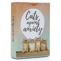 Cats Against Anxiety Cards - 50 Cards for Self Esteem and Stress, Affirmations for Anxiety Emotions 9*6.5cm