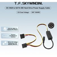 DC 5525 To Hard Disk Cable DC 12V to SATA Hard Disk Cable Step-Down Voltage Regulator DC to SATA/IDE Adapter For NAS Server PC