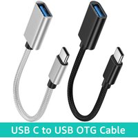 USB to Type C OTG Cable Adapter, Braided Type C OTG Data Transfer Converter for Samsung Xiaomi MacBook Pro Laptop Tablet Phone