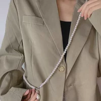 2025 New Trendy Pearl Body Chain Pearl Gyro Necklace Suit Hoodie Chain for Women Backpack Crossbody Jewelry Accessory Wholesale