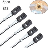 5pcs E12 Lamp Holder Candelabra Base Light Bulb Socket Bracket Lamp Cap with Wire for Crystal Light Candle Lamp