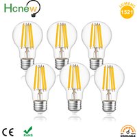Hcnew A19 E27 Edison LED Bulbs 12W 1521Lumen Dimmable Filament Lamp Replacement for 100W Incandescent Bulb 2700K Warm white