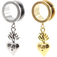 Alisouy 1PC Stainless Steel Heart Cross Carrot Pendant Thread Ear Gauges Tunnel Plugs Expander Stretcher Piercing Body Jewelry