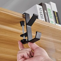 1PC Adjustable Desk Edge Holder Punch-free Home Office Organizer Hook Gaming Headset Desk Hanger Backpack Storage Hanging Hook