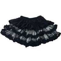 Deeptown Harajuku Gothic Mini Skirt Women Vintage Grunge Y2k Black Ruffle Skirts Punk 2000s High Waist Short Skirts Aesthetic