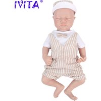 IVITA WB1548 16,92 Zoll 2189 g 100 % Ganzkörpersilikon Reborn Levi Puppe Realistische weiche Babypuppen mit Kleidung für Kinderspielzeug