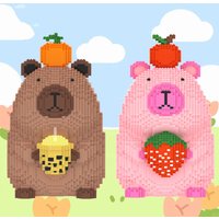 45cm Kawaii Kappibara Animal Building Block Cute Beaver Loopy Model Assembly Toy Creative Ornament for Home Decoration
