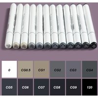 THOTUNE 12 Colors Warm Grey Cool Grey Color Dual Head Marker Pen Alcohol Sketch Markers for School Art Design Marker Supplies