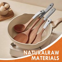 Wooden Shovel&spoon Kitchenware Set SilverColor Handle Ebony Shovel Wooden Spoon Household Non Stick Pan Special Kitchenware Se