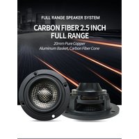 2.5 Inch RMS 30W*2 Midrange Car Speaker 4Ohm 90dB Carbon Fiber Cone 20mm Pure Copper VC Neo. Magnet Audio System Upgrade speaker