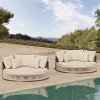 Modern Hotel Outdoor Daybed Luxury Beach Outdoor Sun Lounger Aluminum Villa Daybed Set Resort Outdoor Furniture Garden Daybed