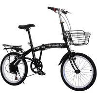 6-level Variable Speed Folding Bicycle 20 Inch High Carbon Steel Paint Frame Small And Light Pedal Bicycle