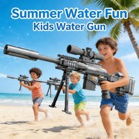 Electric Sniper Water Gun Toy with Tripod & Scope, Full Automatic Shooting for Summer Outdoor Backyard Water Battles