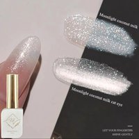 ZH 1-Pcs 12ML Milk White Glitter Gel Nail Polish High Gloss Light Bulb Fine Glitter Powder Nail Polish 2026 New White Nails