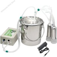 3L Electric Milking Machine Portable Plastic Double Head Vacuum Pump Milker for Farm Sheep Cows Goats Farm Feeding Tools