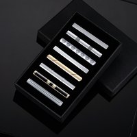 8 Types Tie Clip For Men Business Tie Pin Pisa Ties Minimalist Tie Clip Set To Man Shirt Black Men's Cuff Man Jewelry Cufflink