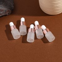 10pcs Mini Dropper Bottles Glass Empty Essential Oil Aromatherapy Bottles Rose Gold Cap Pipettes Bottles 1ml 2ml 3ml 5ml