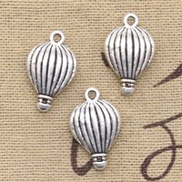 12pcs Charms Hot Air Balloon 21x13mm Antique Bronze Silver Color Pendants DIY Crafts Making Findings Handmade Tibetan Jewelry