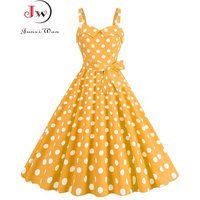 Polka Dot Party Dress Elegant Women Summer Puff Sleeve Square Collar Elastic Waist Vintage Midi Sundress Casual Beach