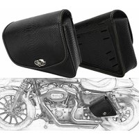 Motorcycle PU Leather Luggage Side Saddle Bag For Harley Sportster XL883 1200 Left Right Black Saddlebag Motorbike Accessories