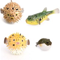 Realistic Pufferfish Model Ocean Sea Life Marine Animal Aquarium Ornament Cognitive Action Figure Educational Toy for Kids