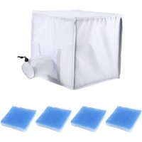 A84E-15 Inch Airbrush Paint Sprays Booth,With Filter& Curtain Portable Sprays Paint Booth Tool For DIY Projects