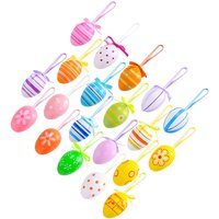 12Pcs Easter Egg Hanging Ornaments Colorful Plastic Decorative Party Decors Easter Party Eggs Pendants Lightweight Photo Props