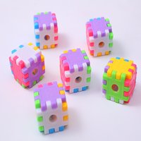 12 Pcs Creative Simple Cube Pencil Sharpener with Manual Pencil Turner for Kids and Students Supplies Back To School