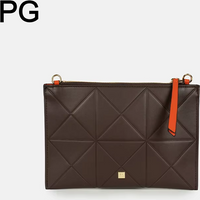 PG New Women Geometric Quilted Crossbody Bag Detachable Strap Zipper Shoulder Purse Casual Daily Use