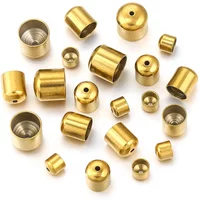 20pcs Stainless Steel Clasps End Tip Cap Crimp Bucket Gold Plated PVD DIY Bracelet Leather Jewelry Making Accessories Wholesale