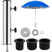 Umbrella Stand Tube Stainless Steel Parasol Base Holder Universal Umbrella Tube Bracket Umbrella Mount Kit For Outdoor Backyard