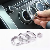 4pcs/Set Knob Covers Aluminum Alloy Silver For Land Rover Range Rover L405 4pcs Console Air Condition Knob Cover 2013-2017