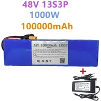 48V 100Ah 2000W 13S3P XT60-DC 48V Lithium-Ionen-Akku 100000mAh, geeignet für 54,6V Elektroroller mit BMS+Ladegerät