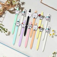 6Pcs Tooth Shaped Ballpoint Pen 1.0MM Smooth Writing Office Signing Pen with Pen Clip for Office School Nurses Dentists D2RC