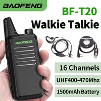 2 STUKS Mini Walkie Talkie BF-T20 Portable Two Way Radio Opladen USB VOX Voor UHF 400-470MHZ Lange afstand Communicatie Radio Up