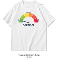 Low Cortisol Chill Nonchalant No Stress Hilarious Funny Meme T-shirt Woman Man Casual Cotton Graphic T Shirts Adult Outdoors