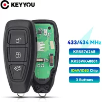 KEYYOU Remote Smart Car Key For Ford Focus Kuga Fiesta 2016 2017 2018 2019 Up KR5876268/KR55WK48801 433Mhz ID49/ID83(4d63) Chip