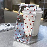 Small Red Love Heart Clear Case For iPhone 17 Pro Max 11 15 12 13 14 16 Pro Max Air 16E 17proMax iPhone17 17 Cover Funda Bumper