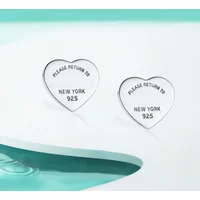 Titanium Steel Heart Earrings, Electroplated Geometric Design, Fashion Classic Ear Jewelry, Trendy Personalized Accessory