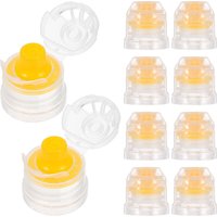 10Pcs Reusable Push Pull Flip Cap Bottle Lid with Leak Proof Silicone Seal Sleek Spout Cover for Water Sports Soda Travel
