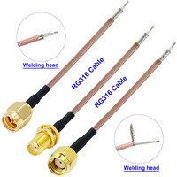 10Pcs/Lot Single End SMA Male/Female to PCB Soldering Pigtail RG316 Cable WIFI Wireless Router GPS GPRS Low Loss Wire Connector