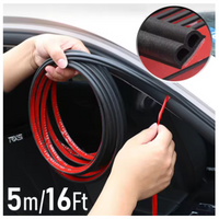 20Meters Car Door Seal Strips Sticker B Shape Weatherstrip Rubber Seals Sound Insulation Trunk Hood Sealing Interior Accessories