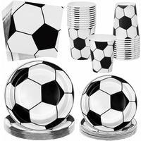 Soccer Party Disposable Tableware Set Paper Plates Napkins Cups Straws Football Birthday Decoration Supplies
