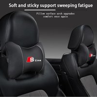 2025 Hot Leather Car Seat Headrest Memory Foam Comfort Neck Pillow Auto Interior For Sline A1 A2 A3 A4 A5 A6 A7 A8 Q5 Q6 Q7 Q8 T