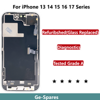 Tested A+++, 100% Real Screen Glass Replaced For iPhone 13mini 14 Plus 15 16 Pro Max 17 Air, Display Assembly, Diagnostics