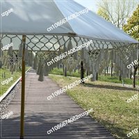 Elegant and minimalist outdoor slanted tassel umbrella, beach camping sun shading garden courtyard leisure umbrella