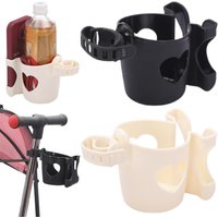 Universal Pram Cup Holder Adjustable Milk Bottle Coffee Cup Holder with Phone Holder Organizer for Baby Stroller Wheelchair Bike