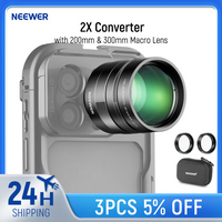 NEEWER 2X Converter with 200mm & 300mm Macro Lens for Phone Camera Telephoto Lens Compatible with iPhone Android Samsung Xiaomi