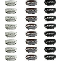 20pcs/bag Hair Clips for Hair Extensions, Mini Stainless Steel Clips, Hair Comb & Snap Clips, DIY Wig Making Tools